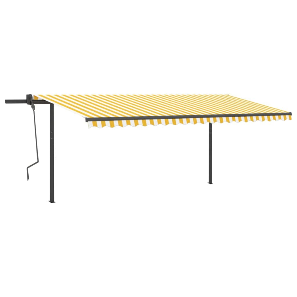 Vidaxl luifel manuell ausziehbar mit LED 5x3 m gelb und weiß