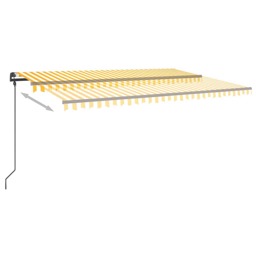 Vidaxl luifel manuell ausziehbar mit LED 5x3 m gelb und weiß