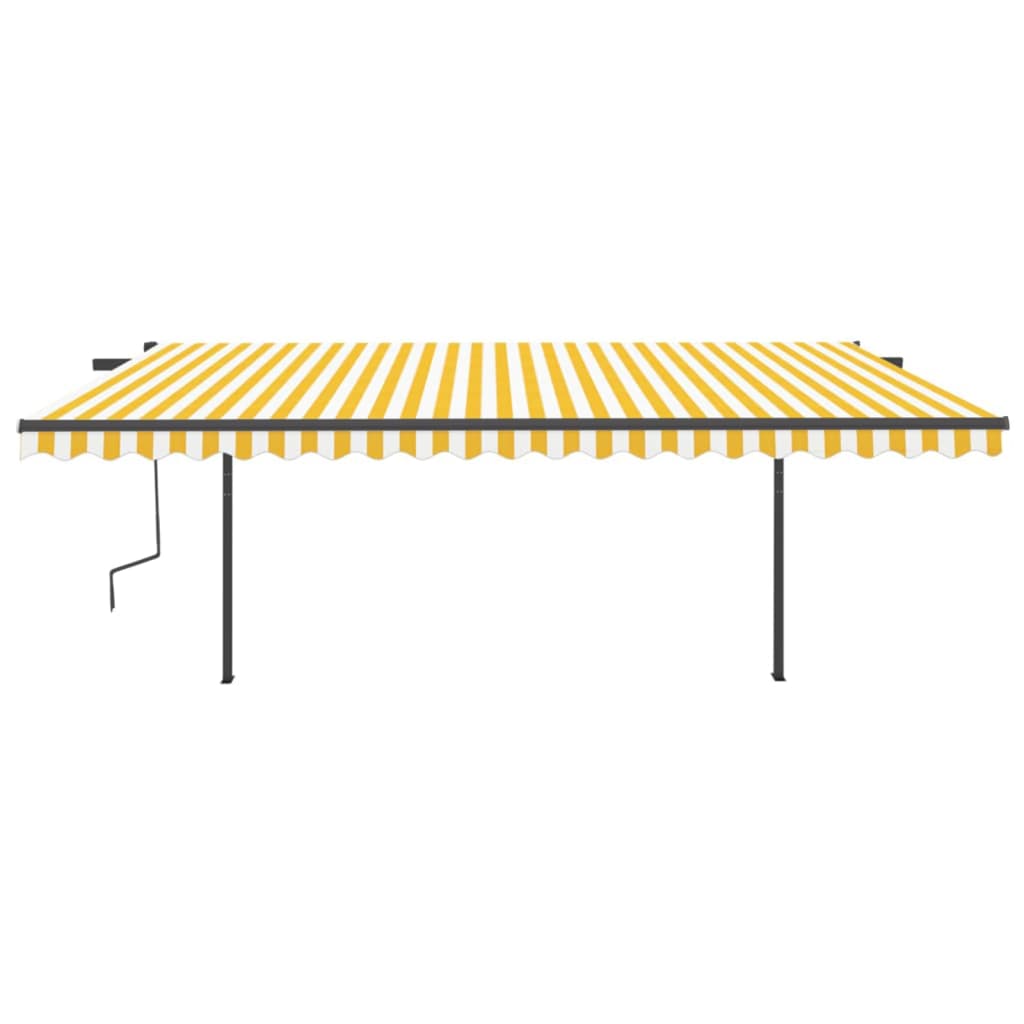 Vidaxl luifel manuell ausziehbar mit LED 5x3 m gelb und weiß