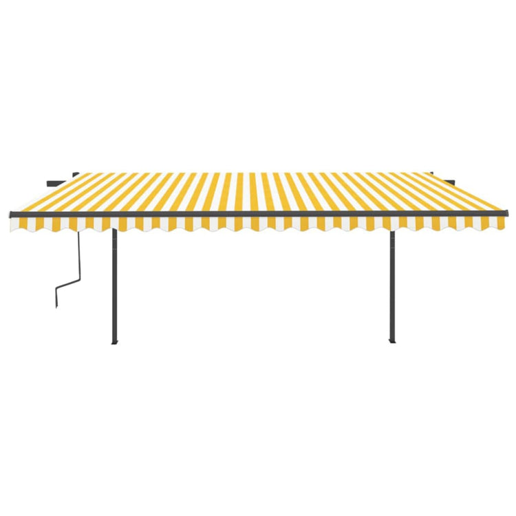 Vidaxl luifel manuell ausziehbar mit LED 5x3 m gelb und weiß