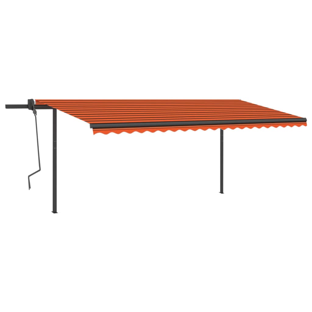 Vidaxl luifel exponierbar mit Posts 5x3 m orange und braun