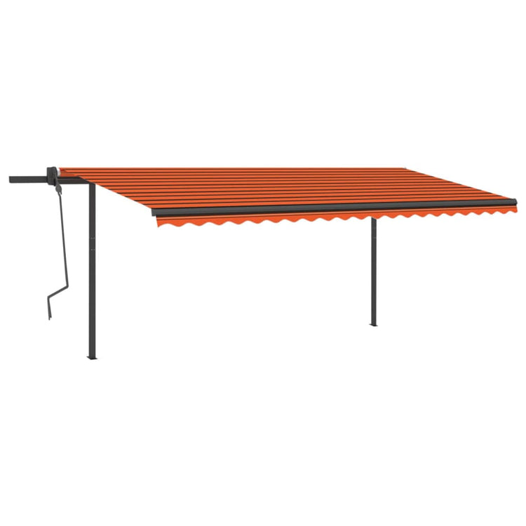 Vidaxl luifel exponierbar mit Posts 5x3 m orange und braun