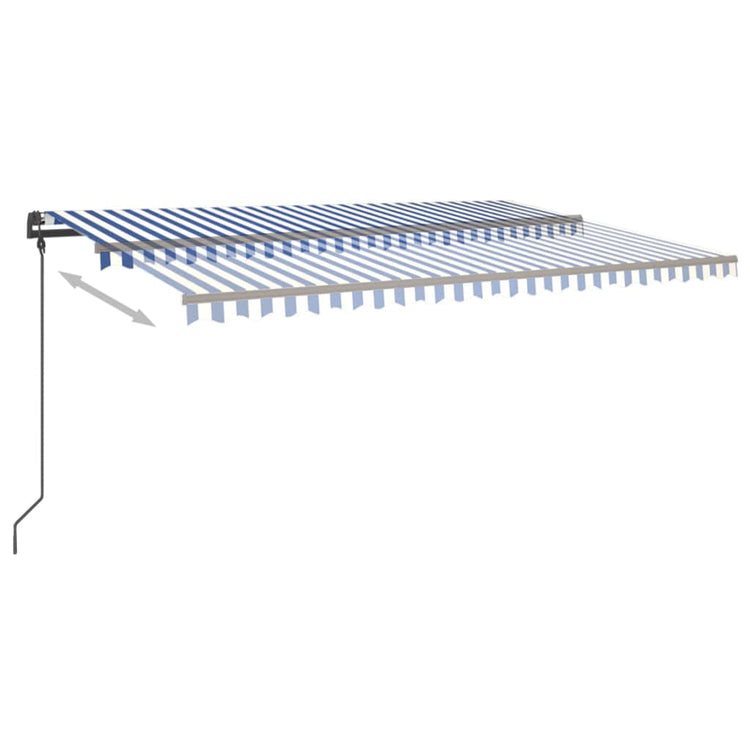 Vidaxl Luifel Automatik mit LED- und Windsensor 5x3 m blau und weiß