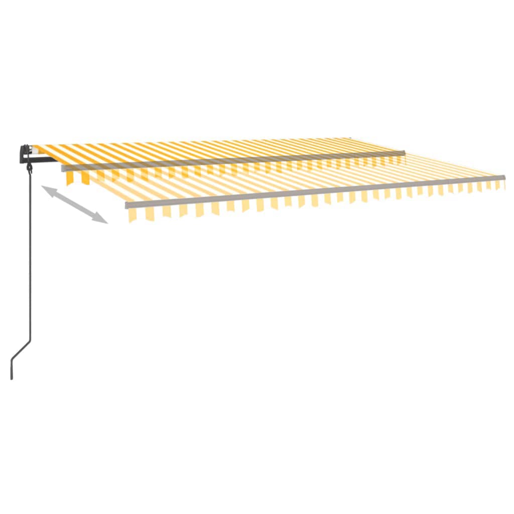 Vidaxl Luifel Automatik mit LED- und Windsensor 5x3 m gelb und weiß