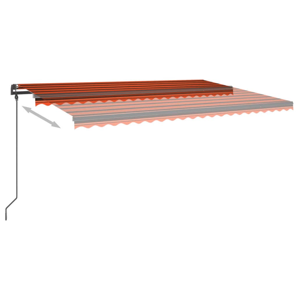 Vidaxl Luifel Automatik mit LED- und Windsensor 5x3 m orange und braun