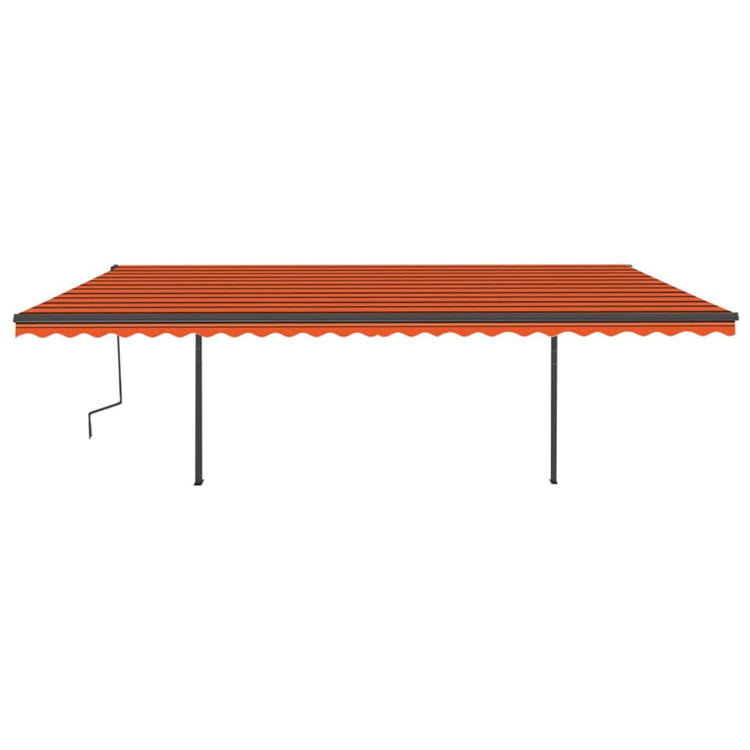 Vidaxl luifel manuell ausziehbar mit den Pfosten 6x3 m orange und braun