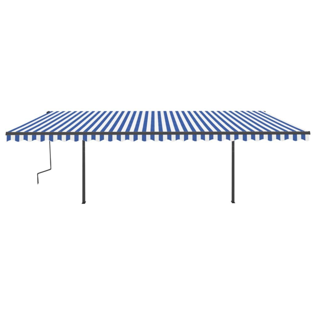 Vidaxl luifel exponierbar mit Posts 6x3 m blau und weiß