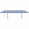 Vidaxl Luifel Automatik mit LED- und Windsensor 6x3 m blau und weiß
