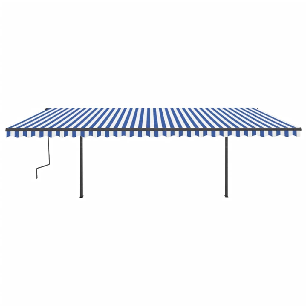 Vidaxl Luifel Automatik mit LED- und Windsensor 6x3 m blau und weiß