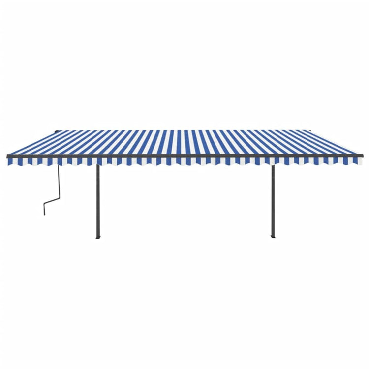 Vidaxl Luifel Automatik mit LED- und Windsensor 6x3 m blau und weiß