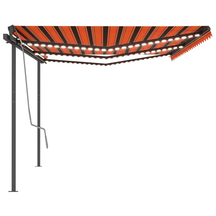 Vidaxl Luifel Automatik mit LED- und Windsensor 6x3 m orange und braun