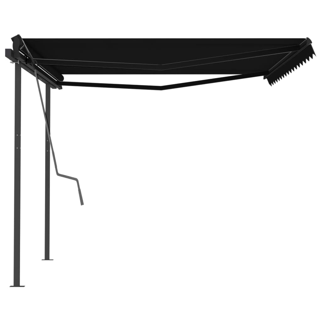 Vidaxl luifel manuell erweiterbar mit Posts 4x3,5 m Anthrazit -Colored