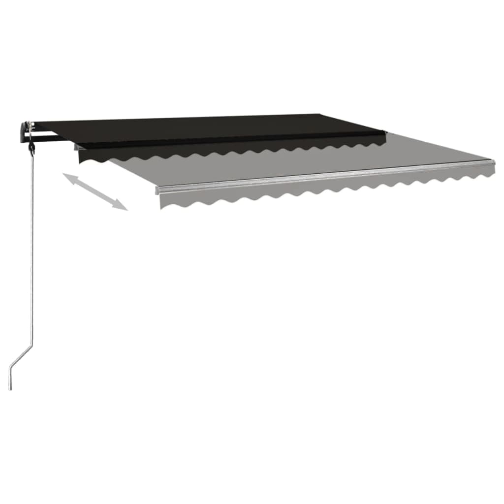 Vidaxl luifel manuell erweiterbar mit Posts 4x3,5 m Anthrazit -Colored