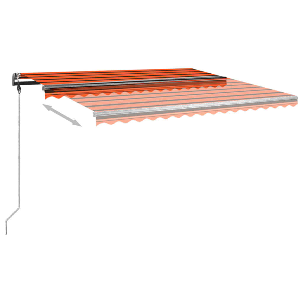 Vidaxl luifel mit Posts 4x3,5 M orange und braun manuell ausziehbar