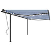 Vidaxl Luifel manuell ausziehbar mit LED 4x3,5 m blau und weiß