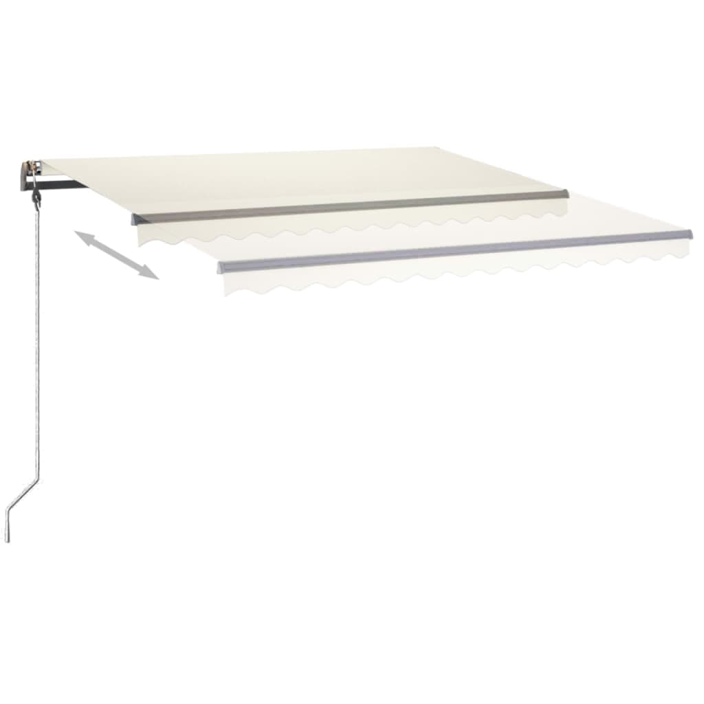 Vidaxl luifel mit LED 4x3,5 M cremefarbene gelenkt