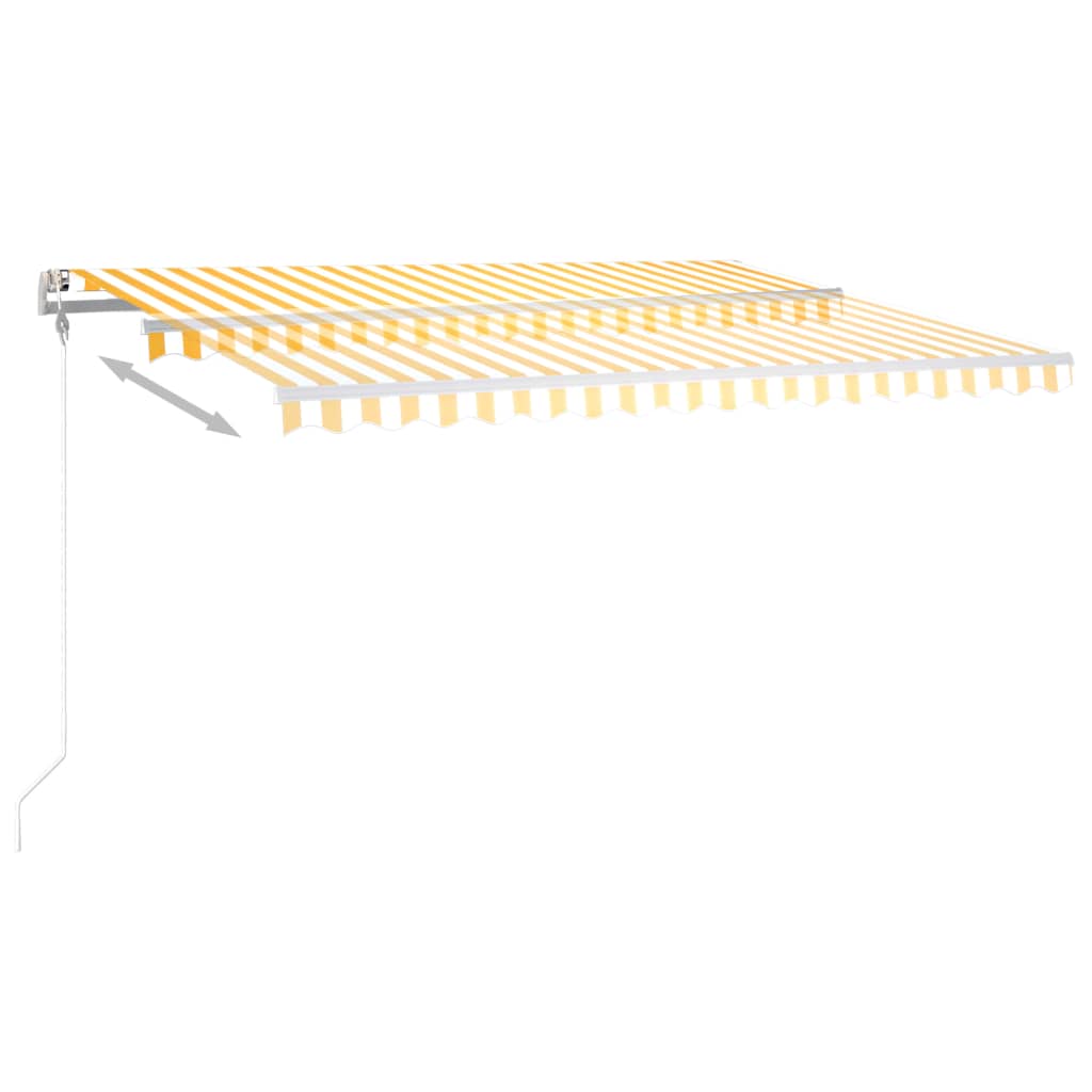 Vidaxl Luifel manuell ausziehbar mit LED 4x3,5 m gelb und weiß