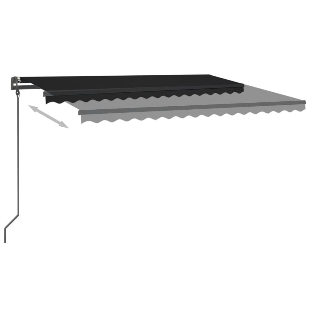 Vidaxl luifel mit LED 4x3,5 m Anthrazit -Colored manuell erweiterbar