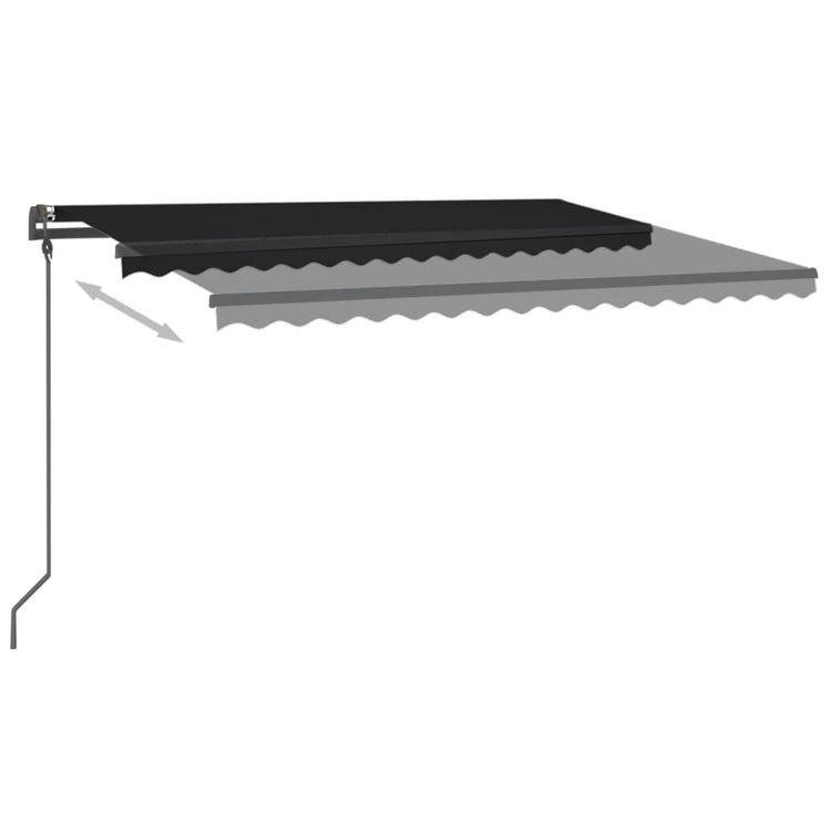 Vidaxl luifel mit LED 4x3,5 m Anthrazit -Colored manuell erweiterbar