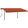 Vidaxl Luifel manuell ausziehbar mit LED 4x3,5 M orange und braun
