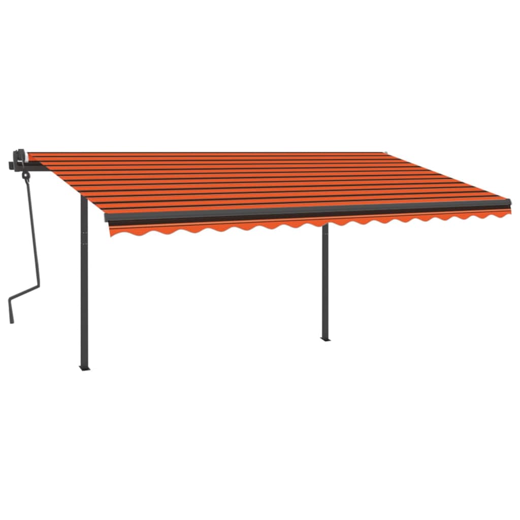 Vidaxl Luifel manuell ausziehbar mit LED 4x3,5 M orange und braun