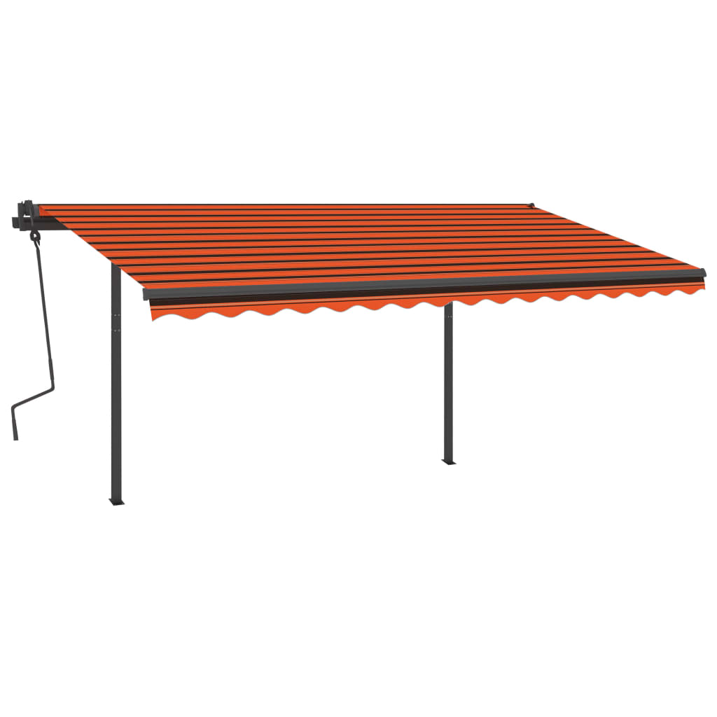 Vidaxl luifel mit LED mit 4,5 x 3,5 m orange und braun