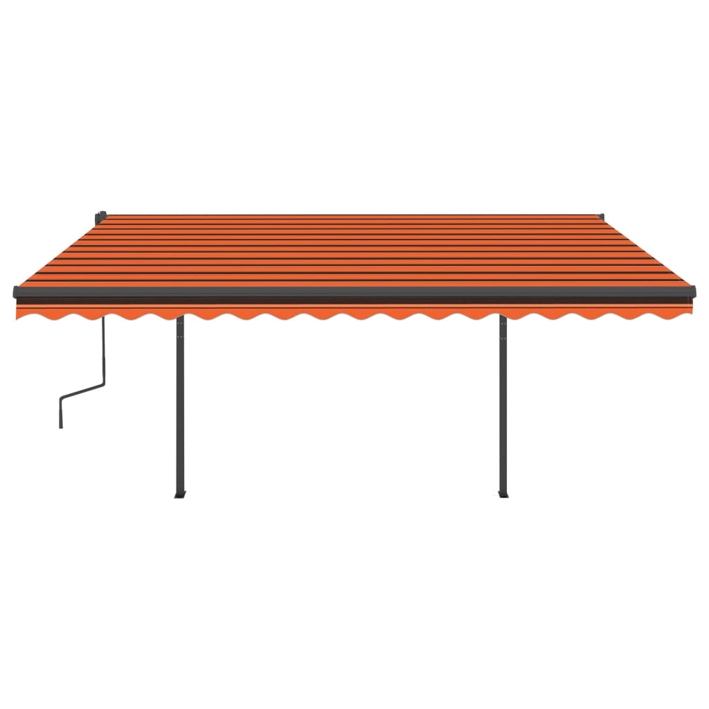 Vidaxl luifel mit LED mit 4,5 x 3,5 m orange und braun