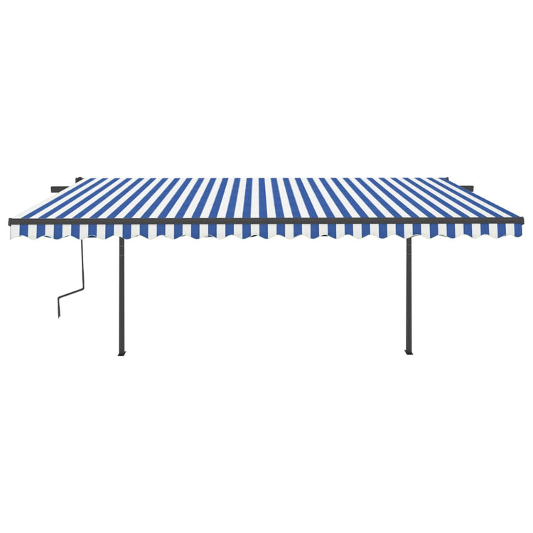 Vidaxl Luifel manuell ausziehbar mit LED 5x3,5 m blau und weiß