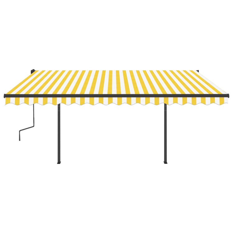 Vidaxl luifel manuell ausziehbar mit LED 5x3,5 m gelb und weiß