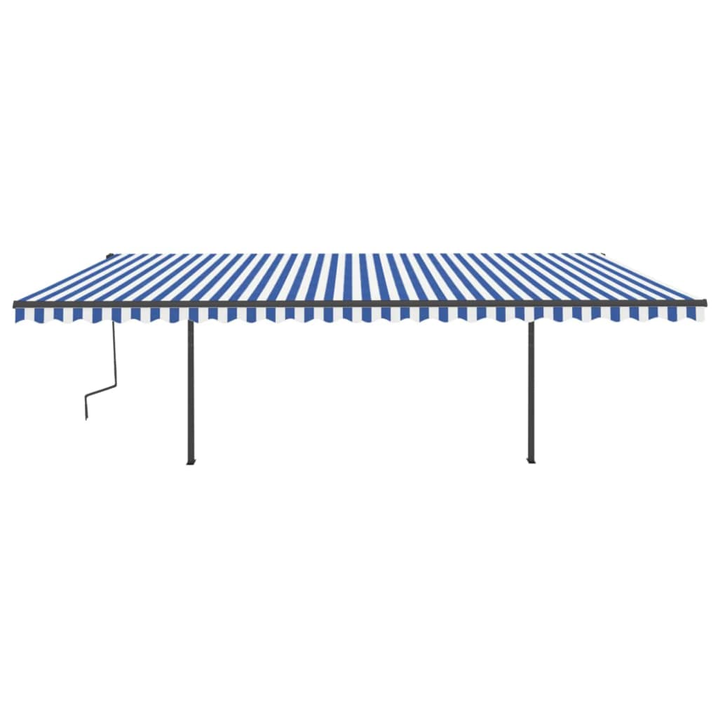 Vidaxl Luifel manuell ausziehbar mit LED 6x3,5 m blau und weiß