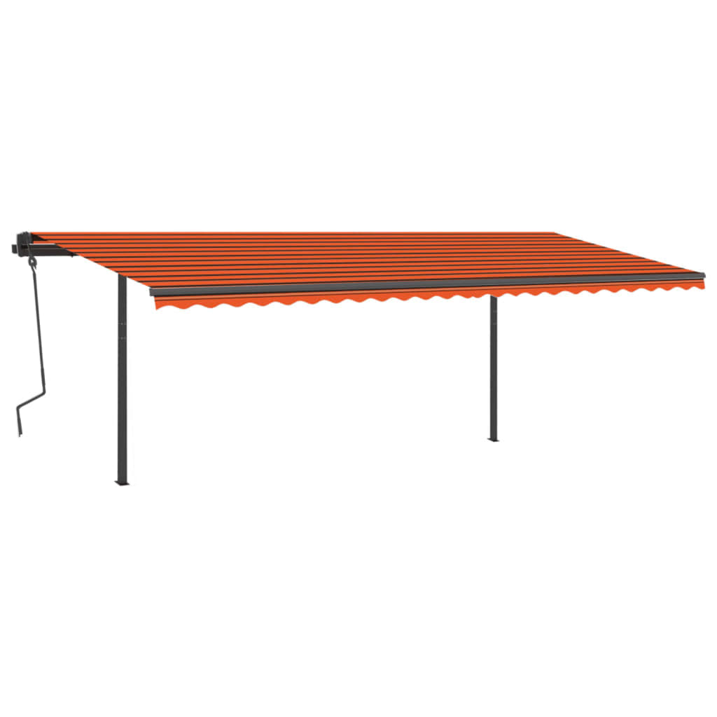 Vidaxl Luifel manuell ausziehbar mit LED 6x3,5 M orange und braun