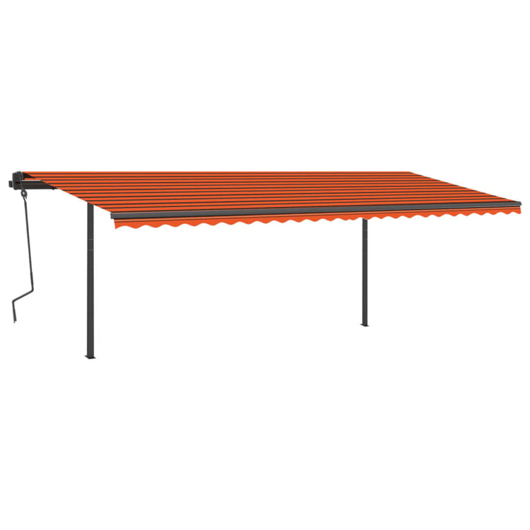 Vidaxl Luifel manuell ausziehbar mit LED 6x3,5 M orange und braun
