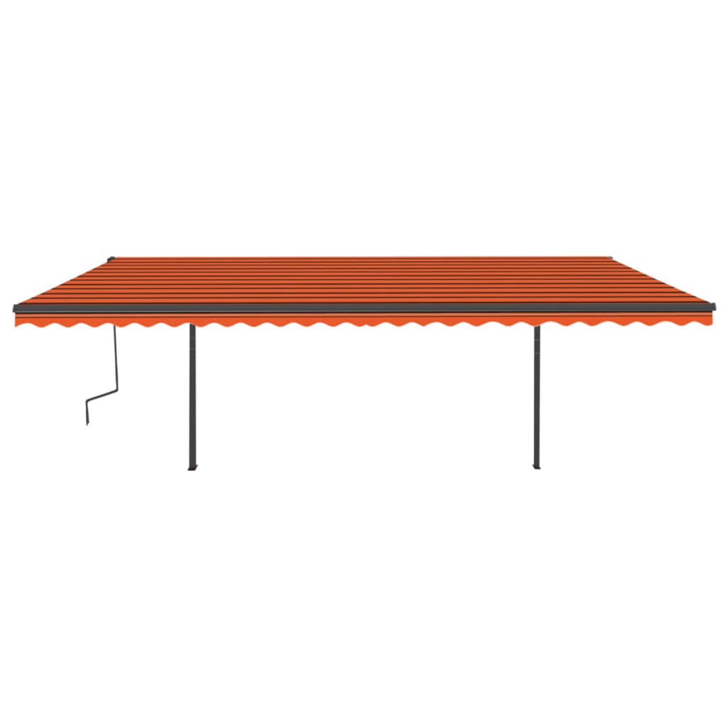 Vidaxl Luifel manuell ausziehbar mit LED 6x3,5 M orange und braun