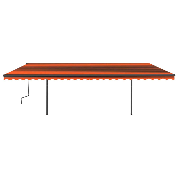 Vidaxl Luifel manuell ausziehbar mit LED 6x3,5 M orange und braun
