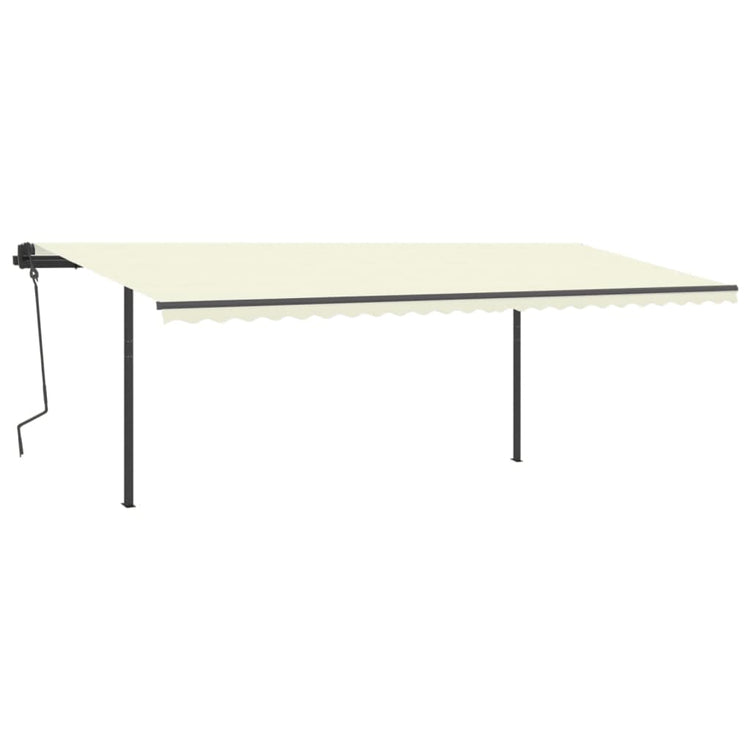 Vidaxl luifel exponierbar mit Posts 6x3,5 M cremefarben -colored