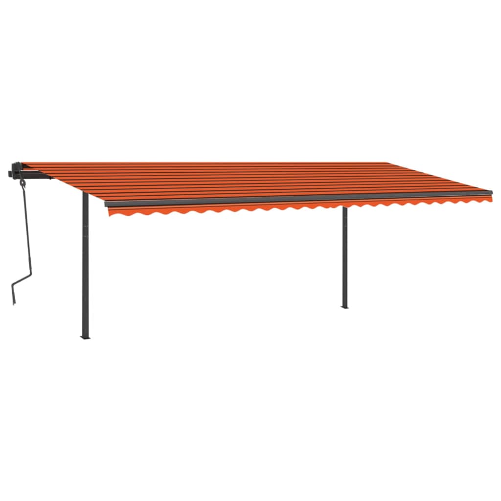 Vidaxl luifel exponierbar mit den Posts 6x3,5 M Orange Braun