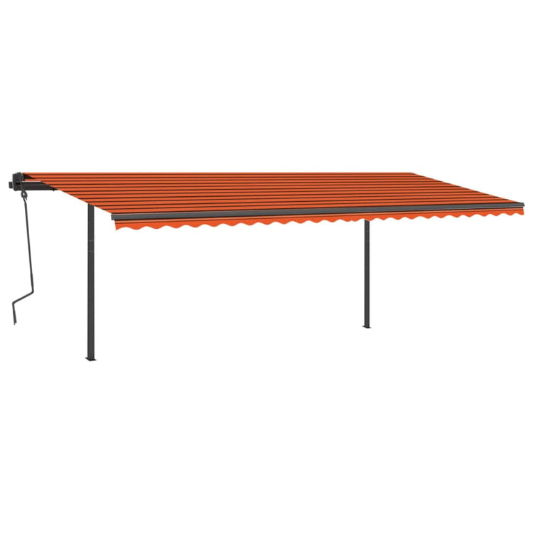 Vidaxl luifel exponierbar mit den Posts 6x3,5 M Orange Braun