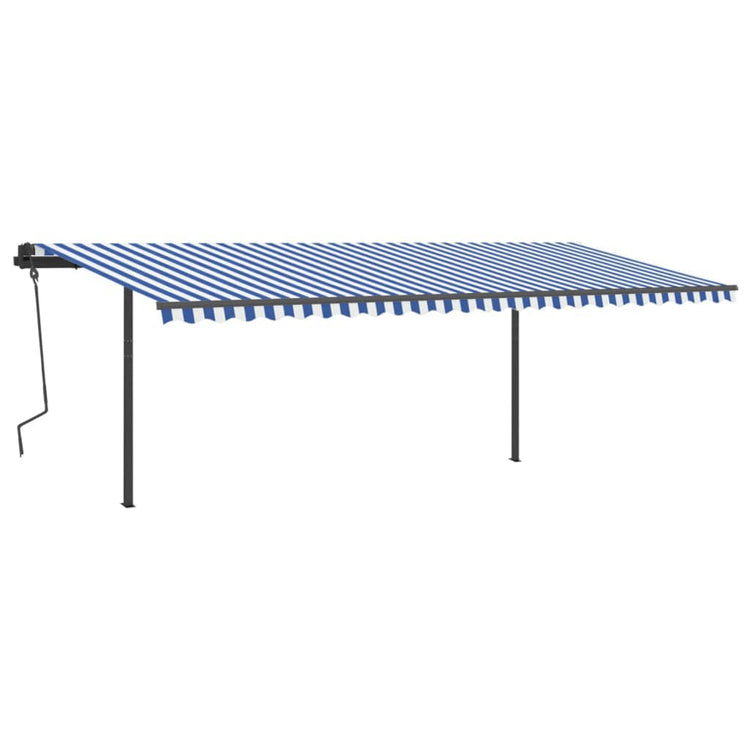 Vidaxl Luifel Automatik mit LED- und Windsensor 6x3,5 m blau und weiß