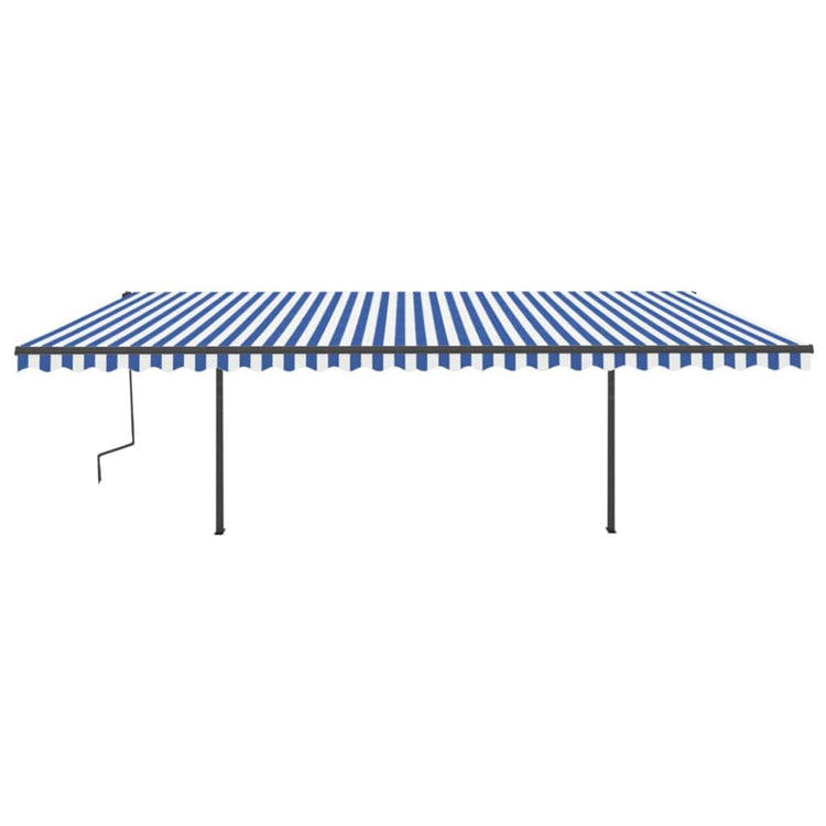 Vidaxl Luifel Automatik mit LED- und Windsensor 6x3,5 m blau und weiß