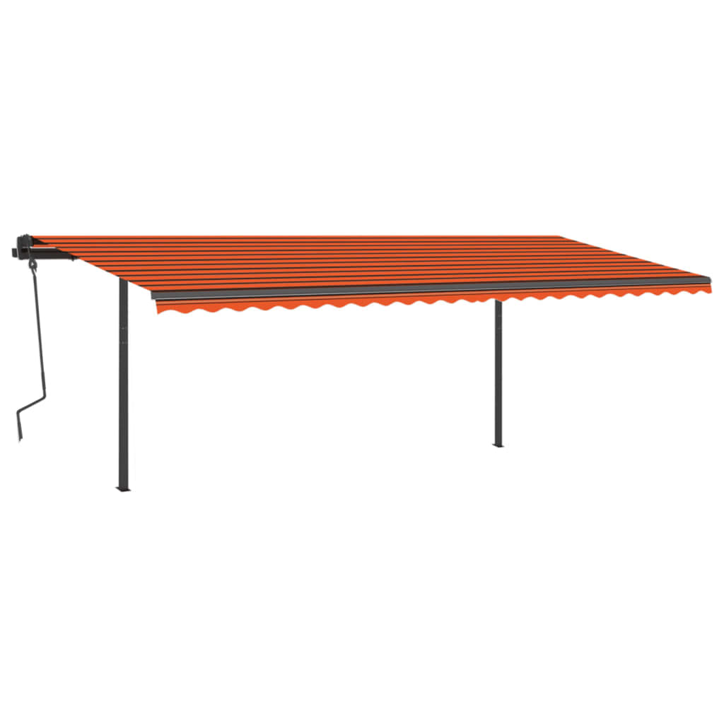 Vidaxl Luifel Automatik mit LED- und Windsensor 6x3,5 m orange Braun