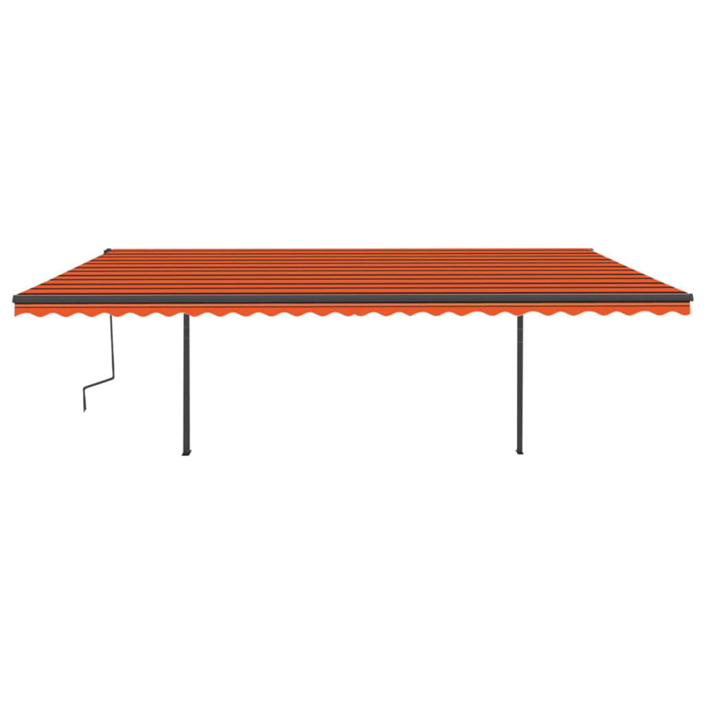 Vidaxl Luifel Automatik mit LED- und Windsensor 6x3,5 m orange Braun