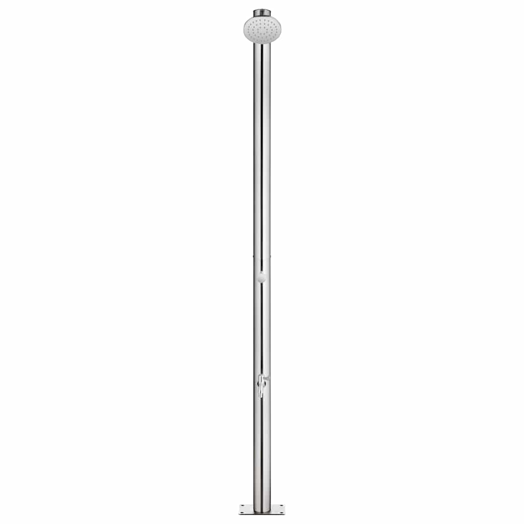 Vidaxl Outdoor -Dusche mit brauner Basis 220 cm Edelstahl