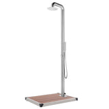 Vidaxl Outdoor -Dusche mit brauner Basis 230 cm Edelstahl - afbeelding 1