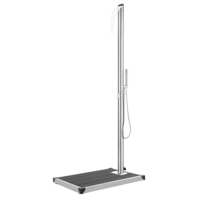 Vidaxl Outdoor -Dusche mit grauer Basis 225 cm Edelstahl