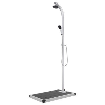 Vidaxl Outdoor -Dusche mit grauer Basis 220 cm Aluminium