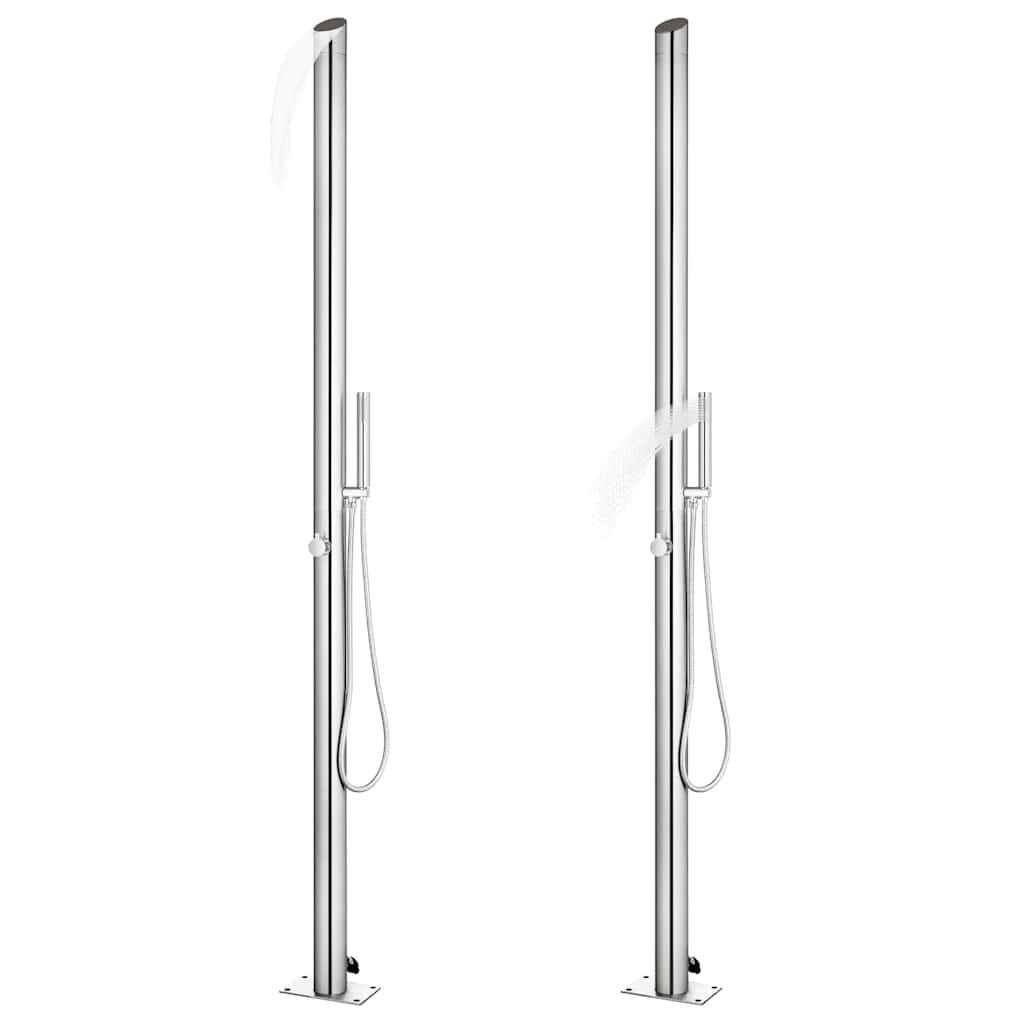 Vidaxl Outdoor -Dusche mit brauner Basis 225 cm Edelstahl