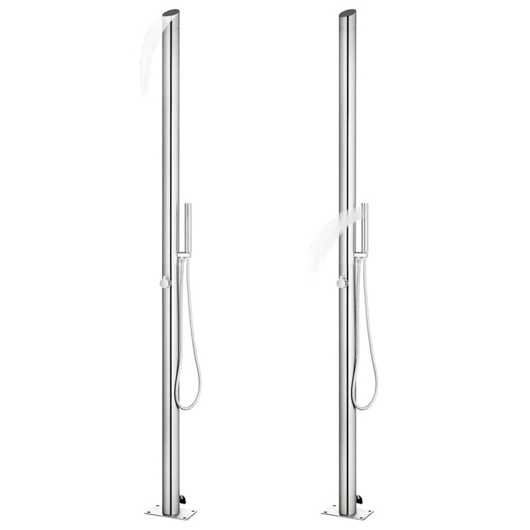 Vidaxl Outdoor -Dusche mit brauner Basis 225 cm Edelstahl