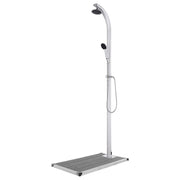 Vidaxl Outdoor -Dusche mit grauer Basis 220 cm Aluminium - afbeelding 1
