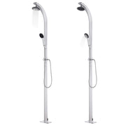 Vidaxl Outdoor -Dusche mit grauer Basis 220 cm Aluminium - afbeelding 2