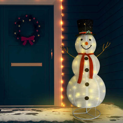 Vidaxl Decorative Snowman LED 180 cm Luxus Stoff
